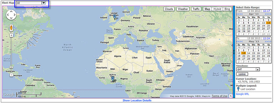 supratrack Vehicle Fleet Map